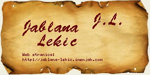 Jablana Lekić vizit kartica
